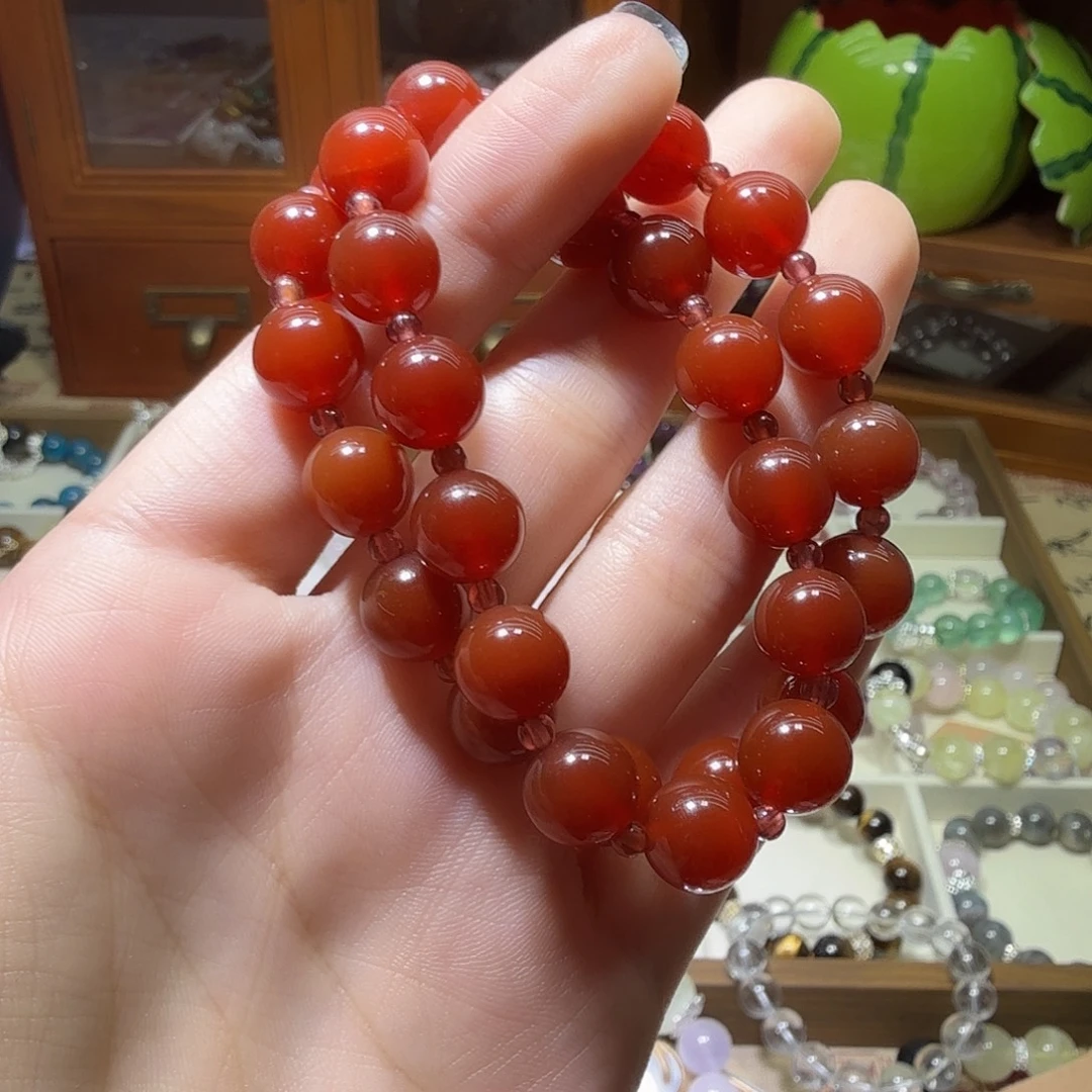 风****银S925镶嵌手链烟晶手串