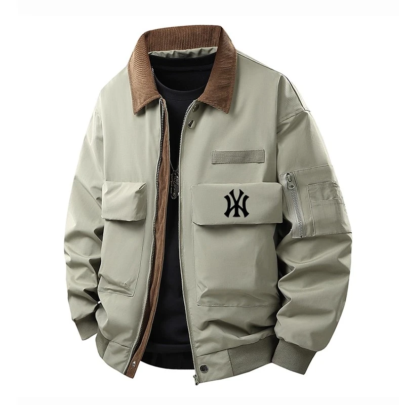 CQV冬季休闲百搭宽松工装外套美式翻领撞色长袖夹克帅气褂子上衣