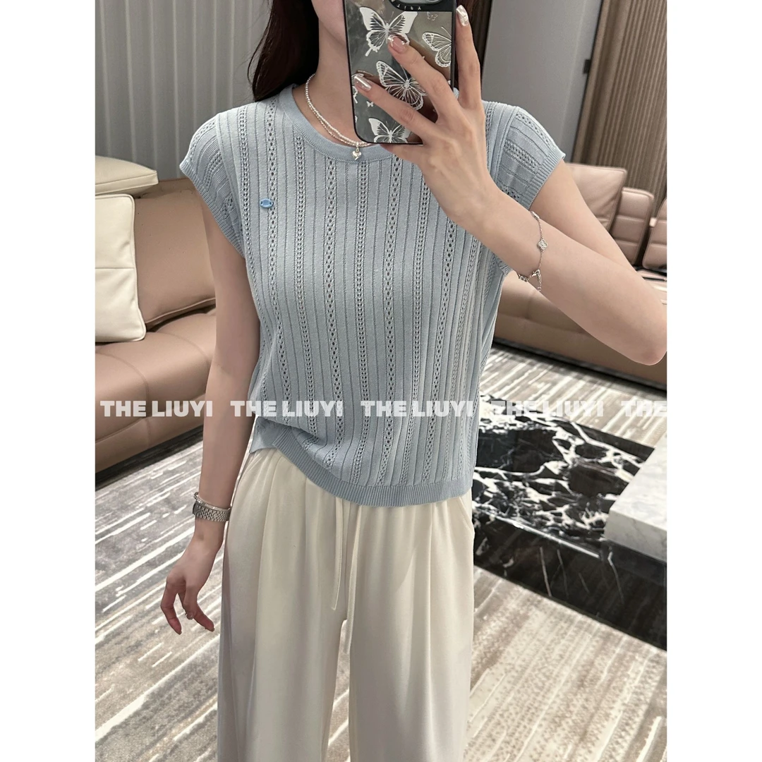 【LIUYI】悦夏~夏季亚麻冰丝针织小衫55087