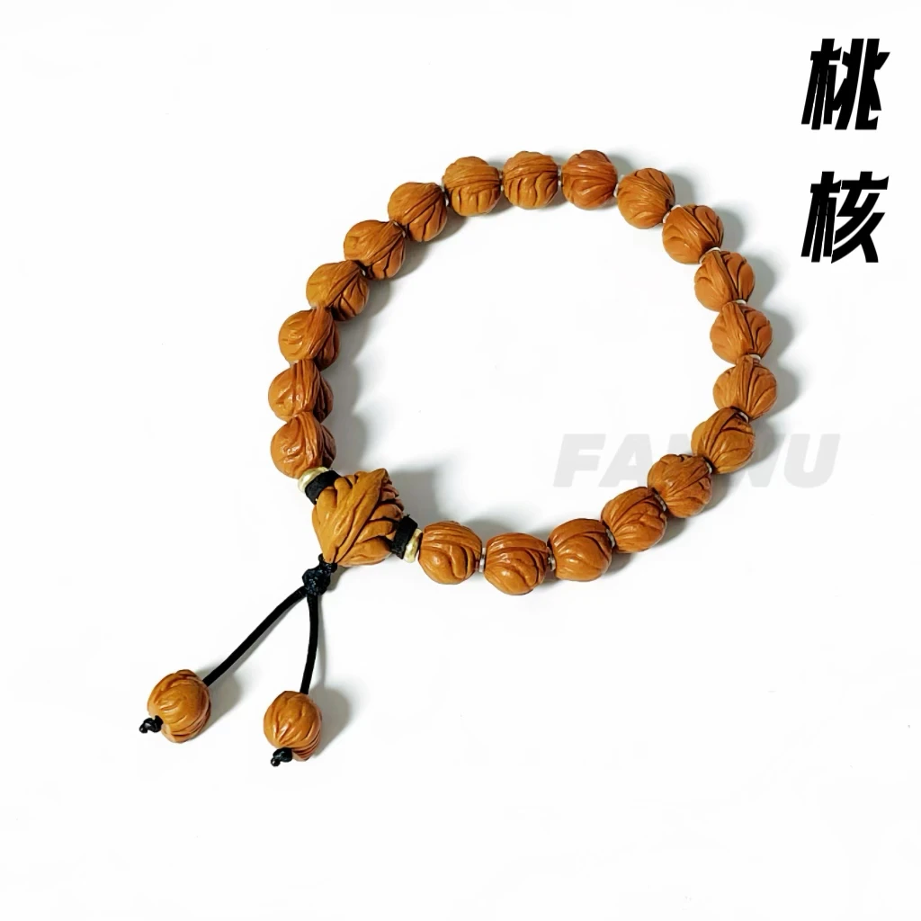 梵物FANWU·元宝道筋龙纹桃核手串手持精品文玩天然原生态菩提手串
