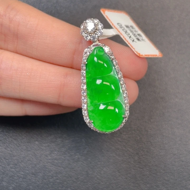 翡翠银S925镶嵌吊坠(不含链)
