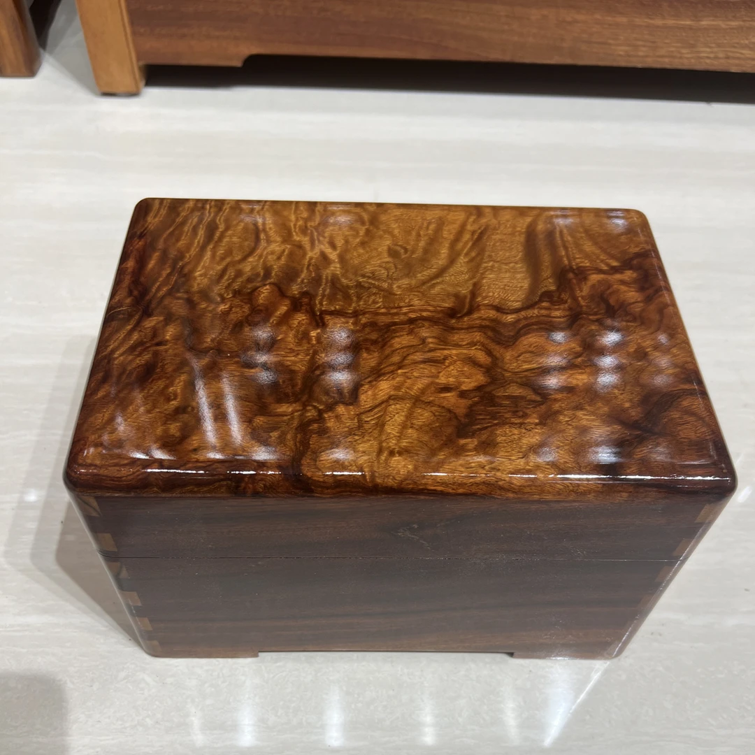 独板首饰盒美丽花纹榫卯结构收纳收纳盒高档首饰收纳实木樟木高端