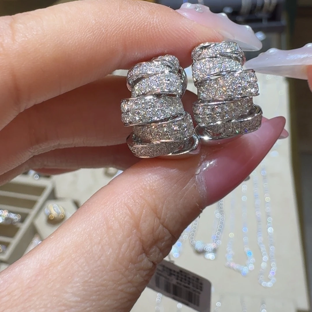 钻石18K金镶嵌耳饰