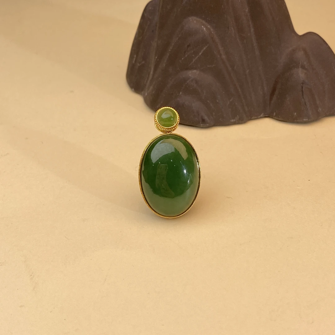 【小北严选】18K金和田玉吊坠11-23H220X241【多样性发一件】两个面