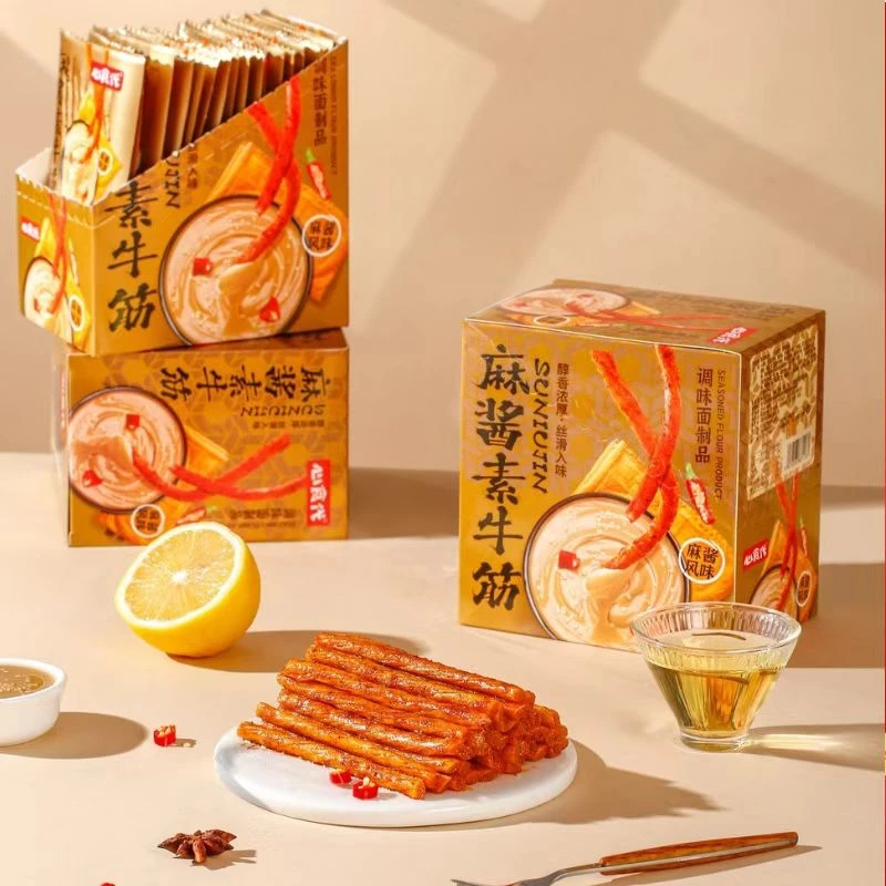 麻酱素牛筋辣条儿时经典休闲解馋零食怀旧小吃