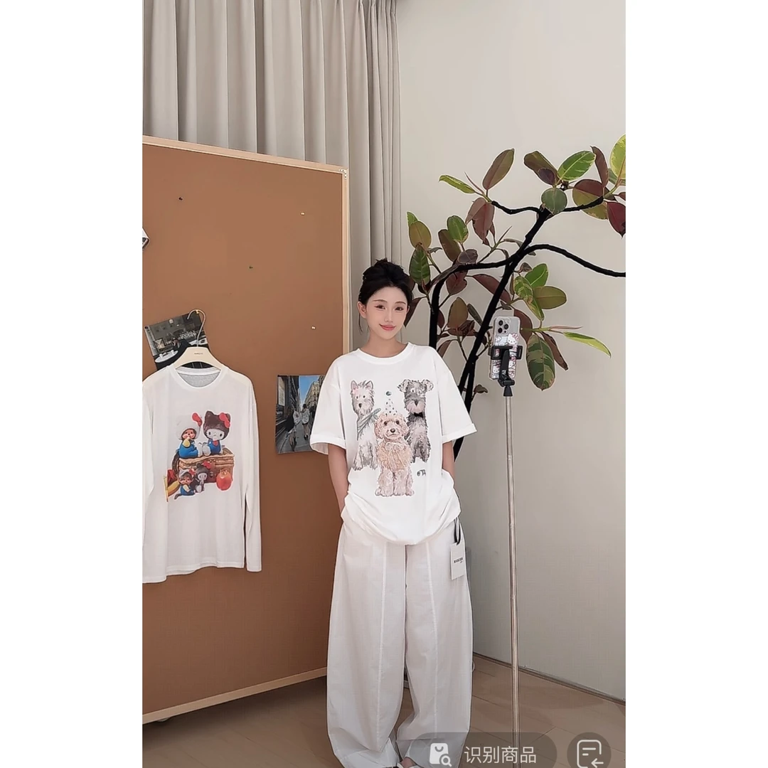 狗狗派对-看起来很治愈暖心的三只可爱修勾T恤（9M2290#）9-528