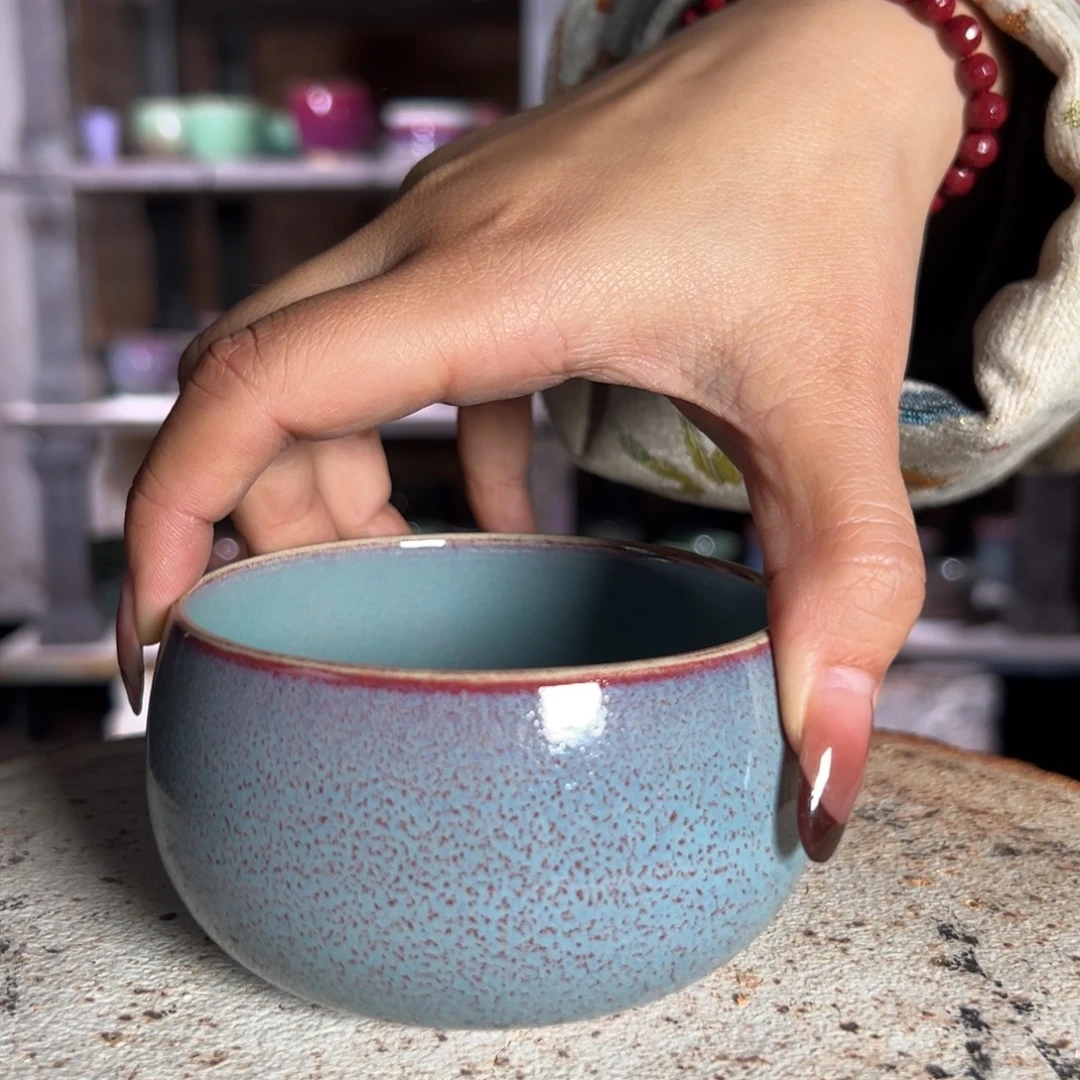 摆件钧瓷摆件茶杯茶器编号11