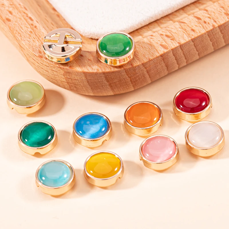 高端精致时尚猫眼金属衬衫纽扣小香风儿童上衣小扣子开衫配件大全