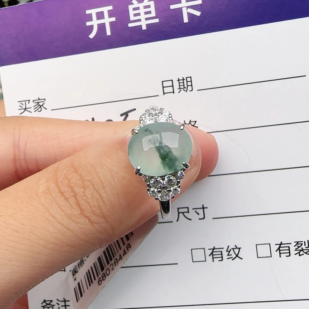 银S925镶嵌戒指翡翠戒指