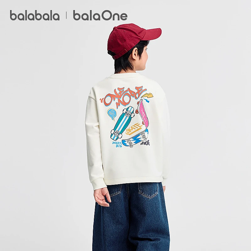 【balaOne】巴拉巴拉童装男童卫衣儿童2025秋季新款t恤中大童印花