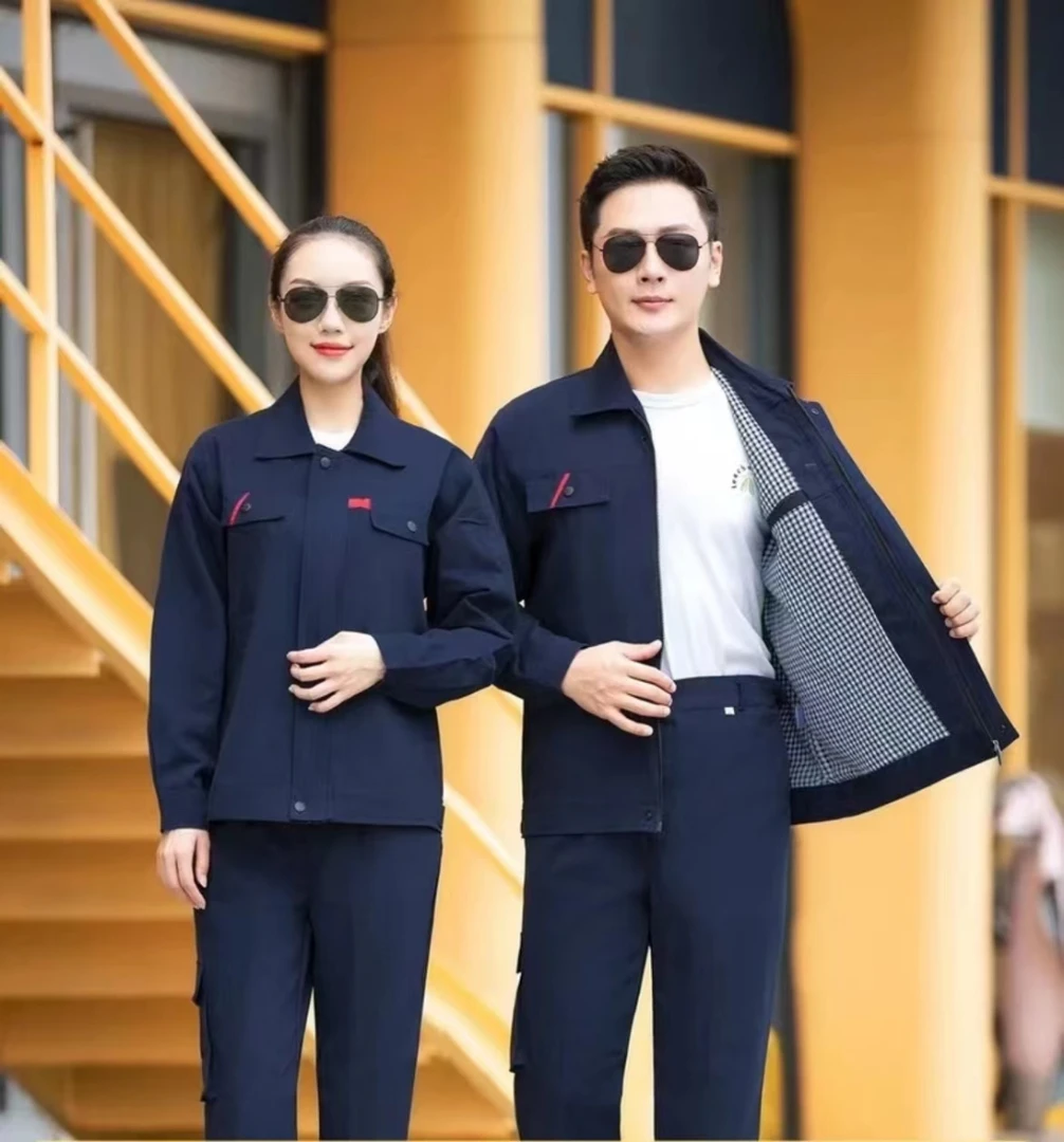 高品质纯棉双层加厚工作服劳保服长袖春秋季电焊工防烫耐磨耐脏