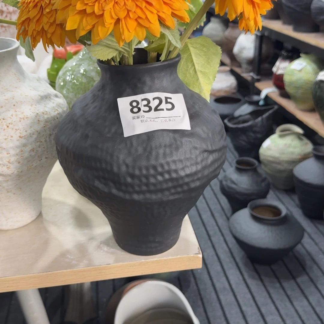 小***子陶摆件景德镇高温花瓶编码8325高28口8默认无孔