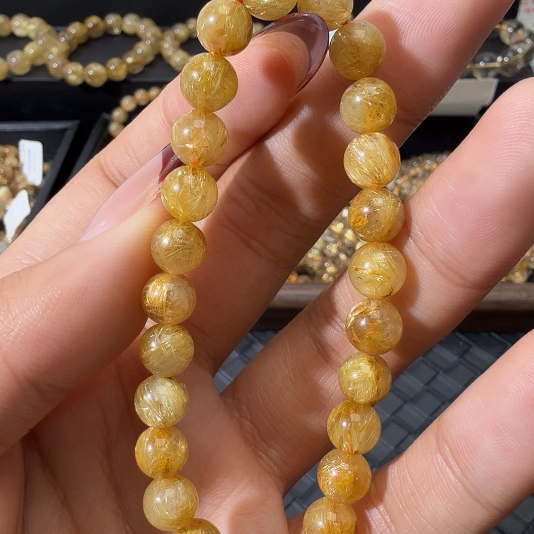 发晶手链未镶嵌天然金发晶