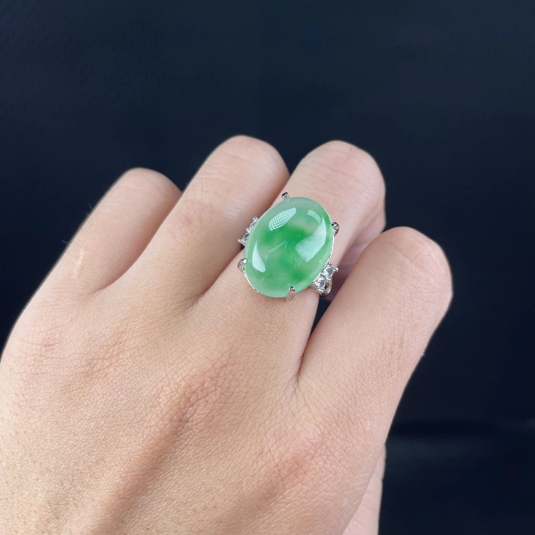 【小哥严选】c622绿飘花戒指妈妈时尚百搭女款F