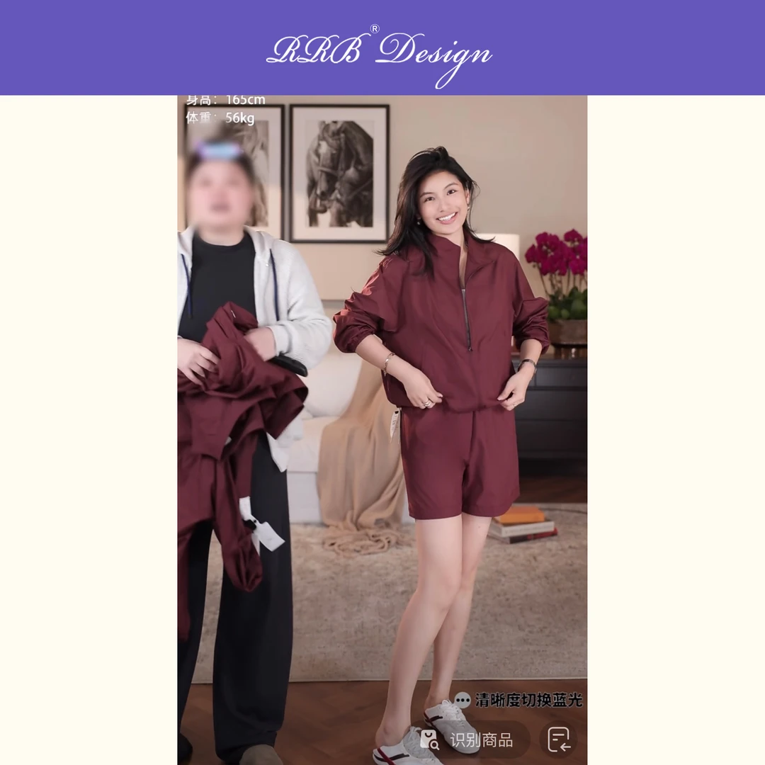 RRB Design 「sporty chic」定染色系极简休闲舒适百搭松紧腰短裤