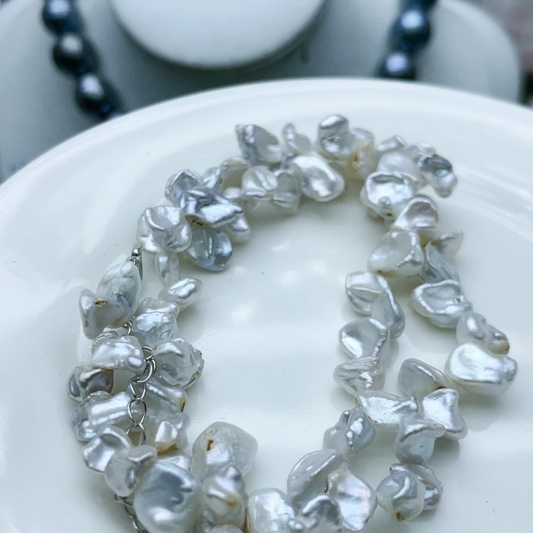 淡水珍珠颈饰钛钢