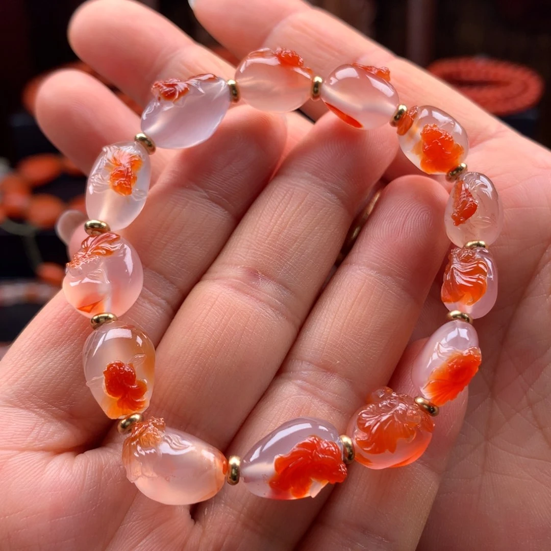 南红玛瑙鱼手串未镶嵌小*雯