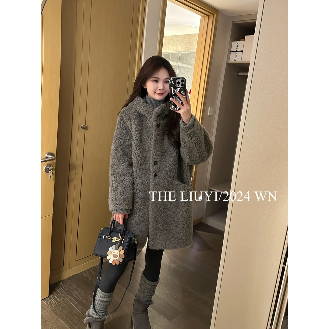 【LIUYI】雪松~冬季100%羊毛连帽外套412148