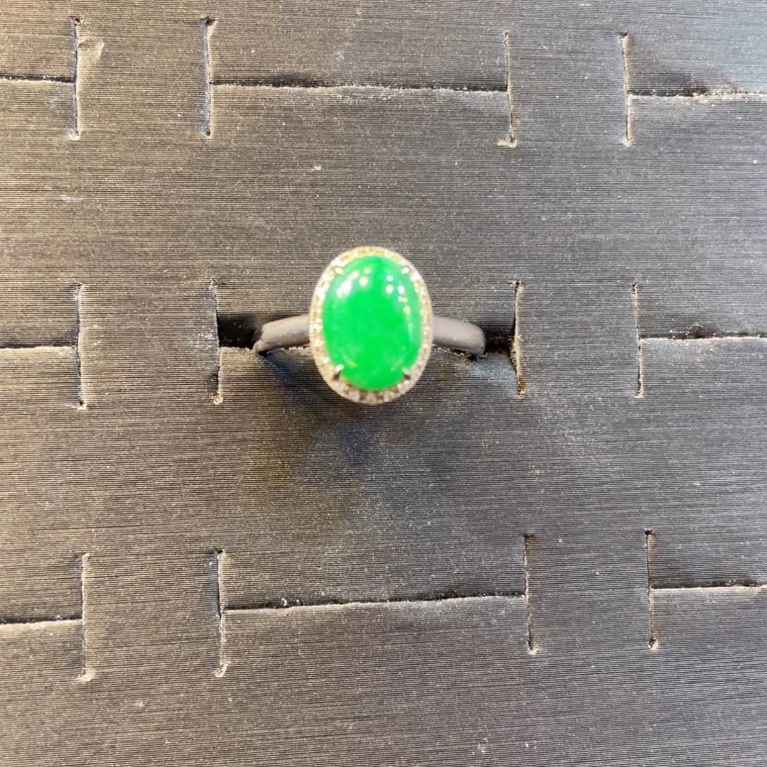 18K金镶嵌挂件翡翠天然翡翠