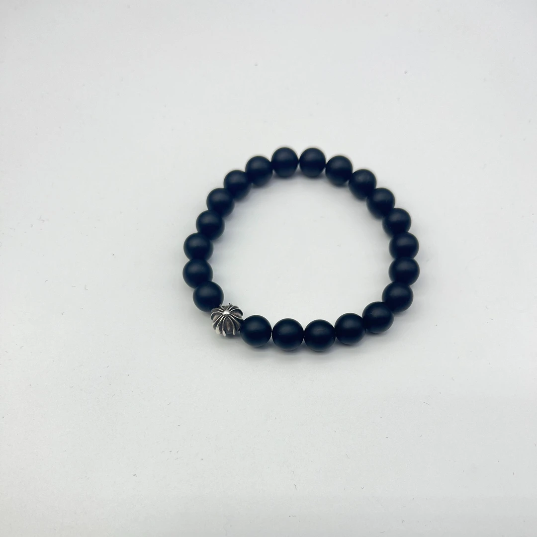 925银手镯 CORNER CH 全银单球十字花手串