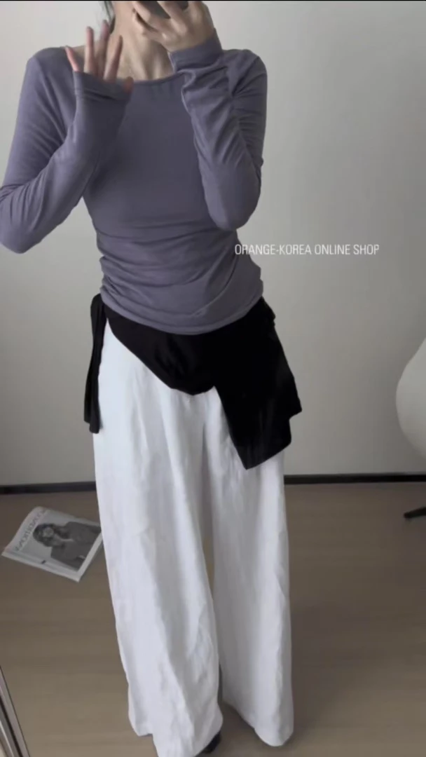 韩国修身显瘦长袖针织衫女内搭前后两穿打底衫上衣春季