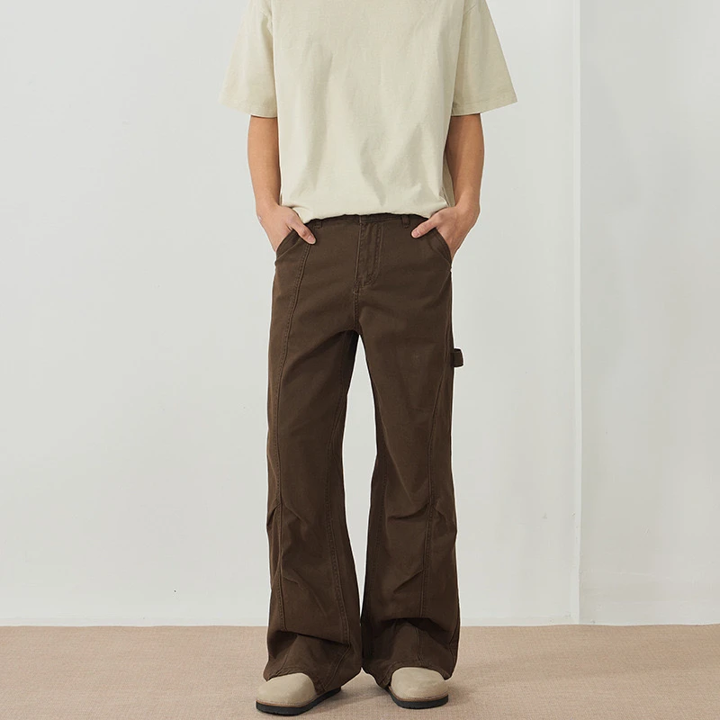 2025新款复古微喇工装裤男女潮牌宽松工装裤休闲裤男士休闲裤裤子