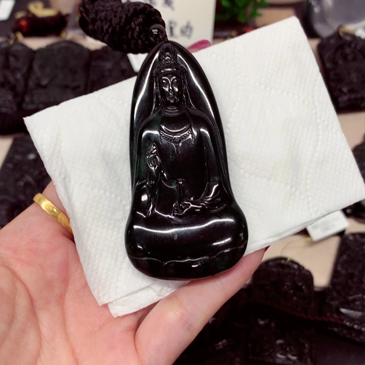 未镶嵌挂件翡翠天然a货钢琴黑挂件