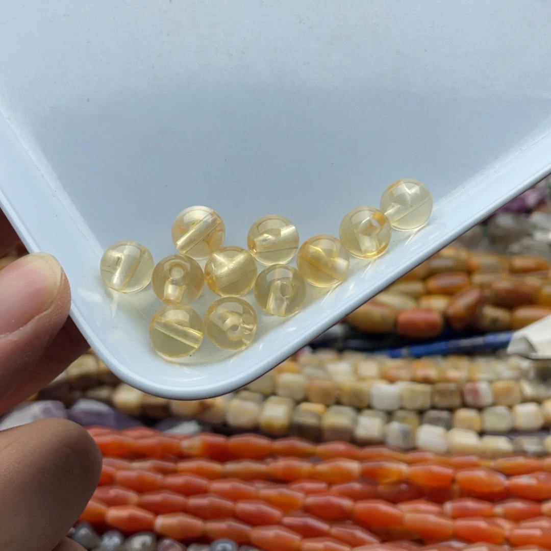 玛瑙/玉髓合金珠宝半成品打包黄水圆珠三通卡10mm