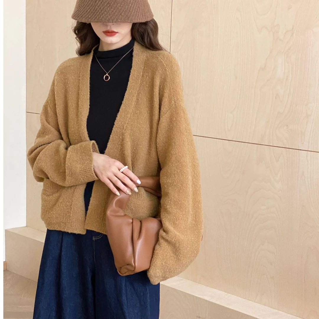 慵懒风气质短款时尚百搭宽松韩版秋冬外套WH-23741