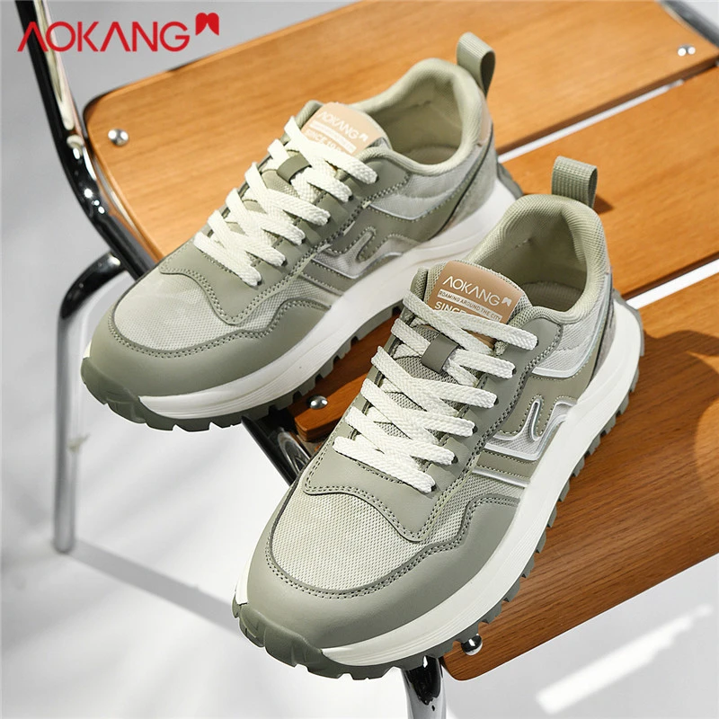Aokang/奥康官方正品男鞋冬季新款网面老爹鞋男生厚底阿甘鞋潮鞋