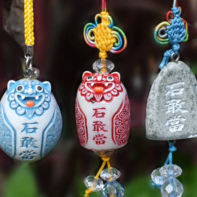 小石敢当挂件包包吊坠可爱创意手机炼车内装饰保平安中式挂饰泰山