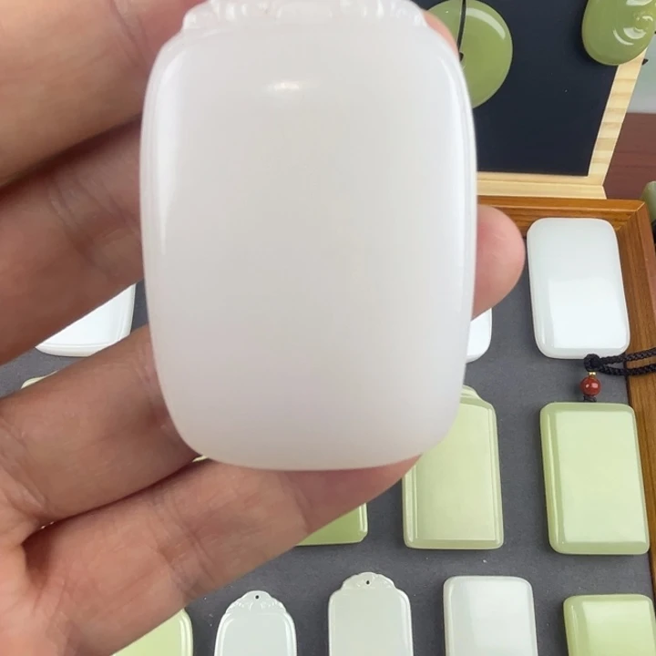 十***六玉平安无事牌46白圆头祥云福利