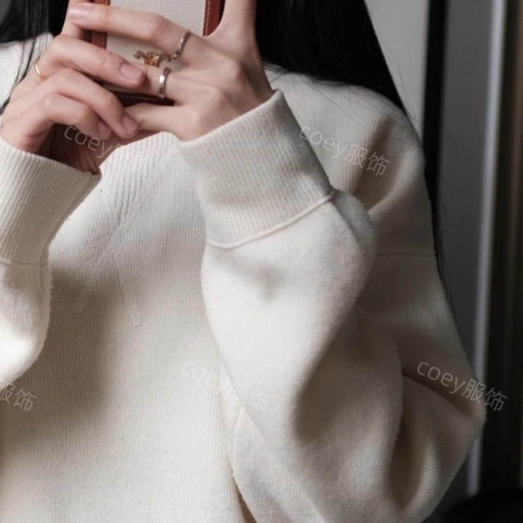 秋冬厚毛衣针织衫适中温柔风毛衣女装不褪色宽松气质时尚小清新