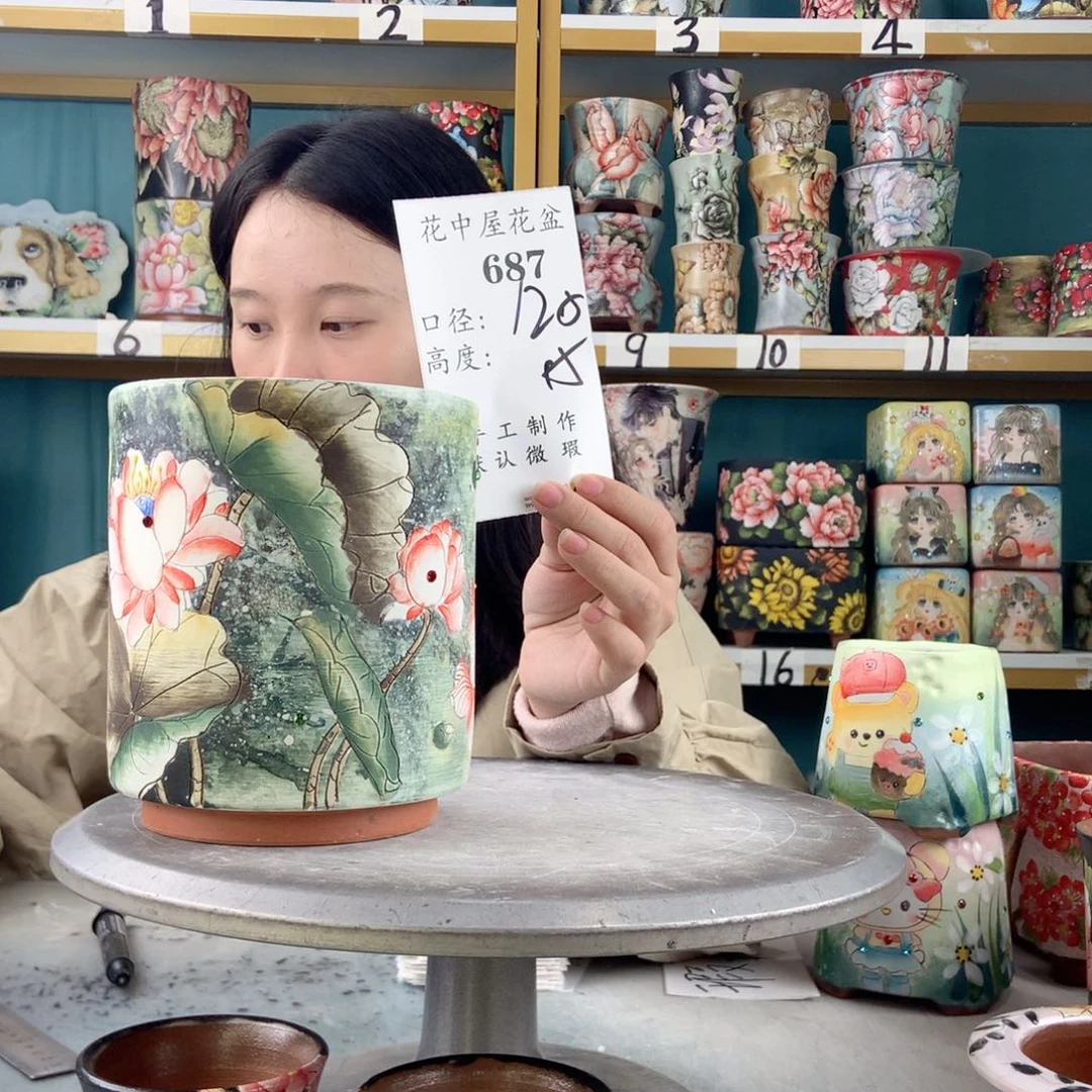 景德镇手工花盆687