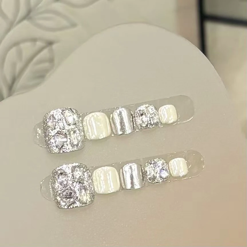 雪钻银河（脚甲12片装）-茉莉Molly轻奢手工穿戴甲