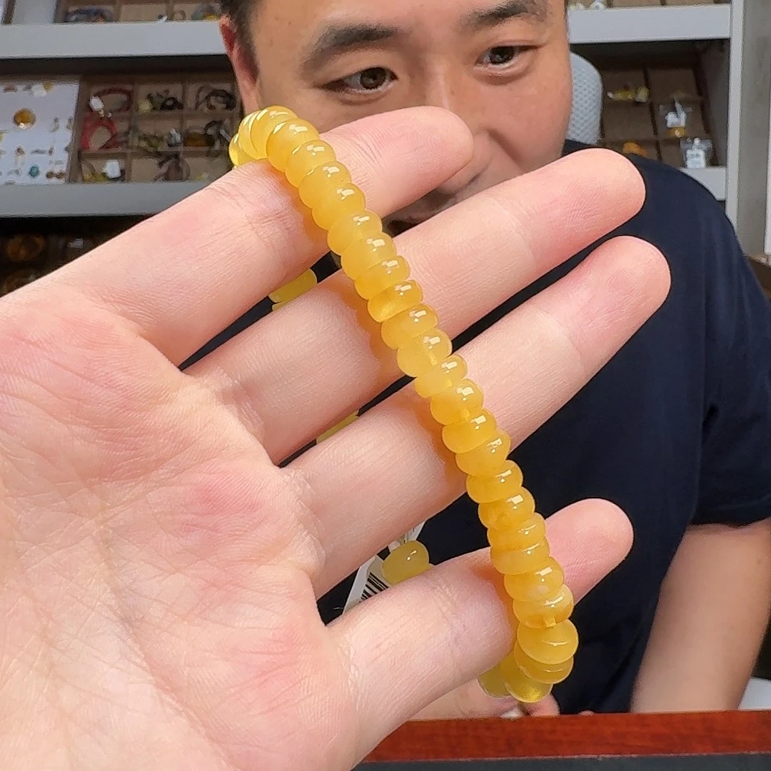 琥珀颈饰未镶嵌tx995算盘珠