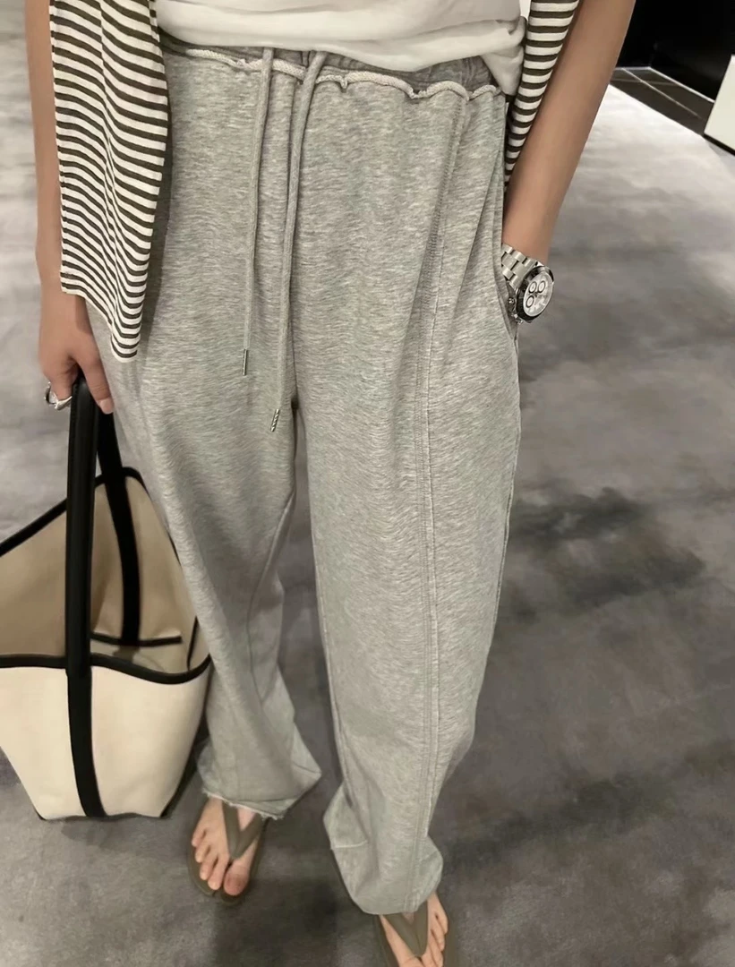 SS25061  长腿神器弹力腰毛边圈圈卫裤