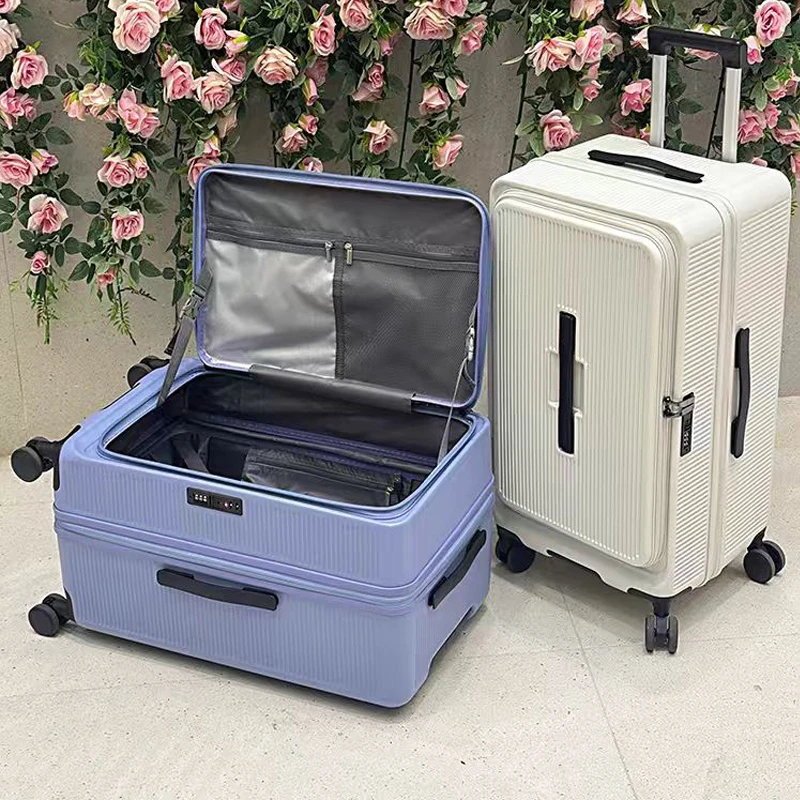 ROYALJING/京玺侧开盖行李女耐磨大容量可扩容拉杆箱男旅行密码箱