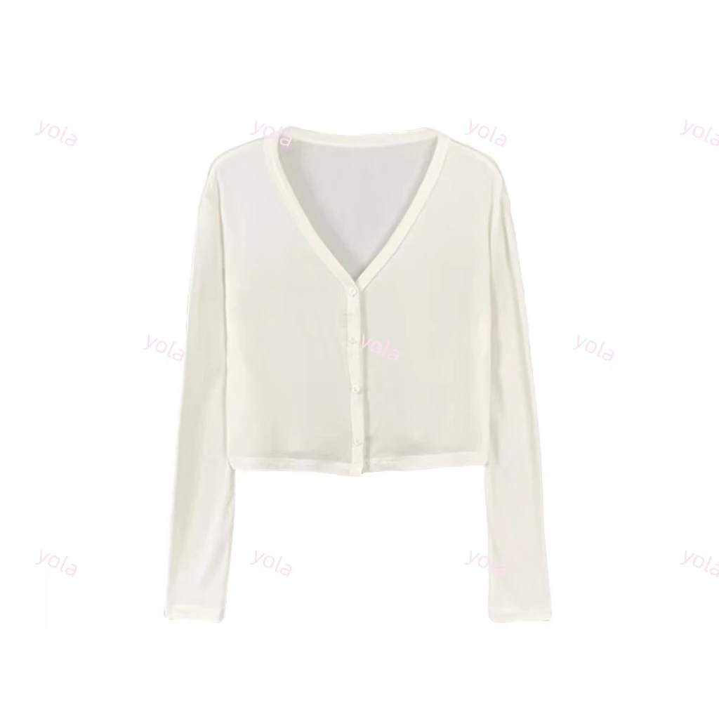 【希希】氛围感修身天丝开衫！温柔防晒纯欲风短外套-CY103