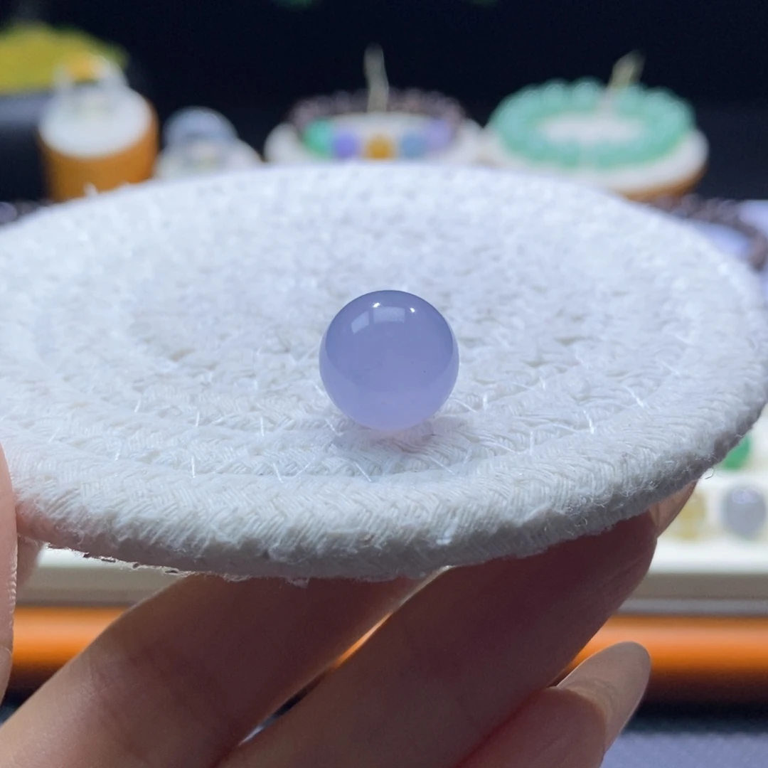 翡翠未镶嵌颈饰翡翠冰深梦幻紫珠13.06mm