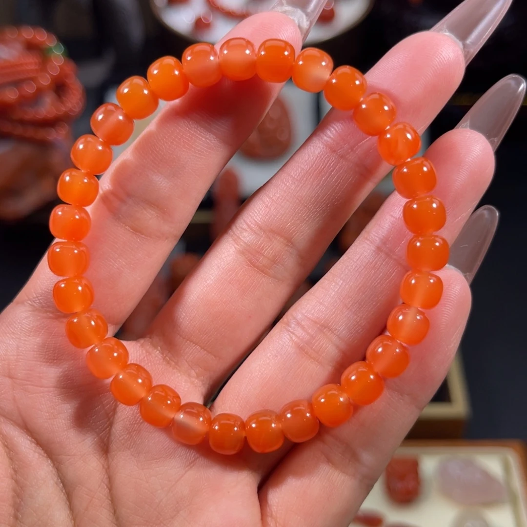 南红玛瑙未镶嵌老形手串7左右