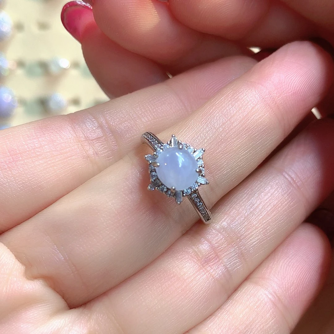 翡翠银S925镶嵌戒指