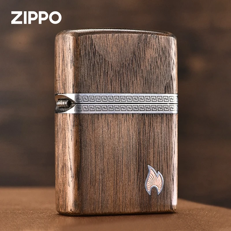【老李鉴定】ZIPPO打火机胡桃木木纹火焰标芝宝防风木头打火机DYJ1