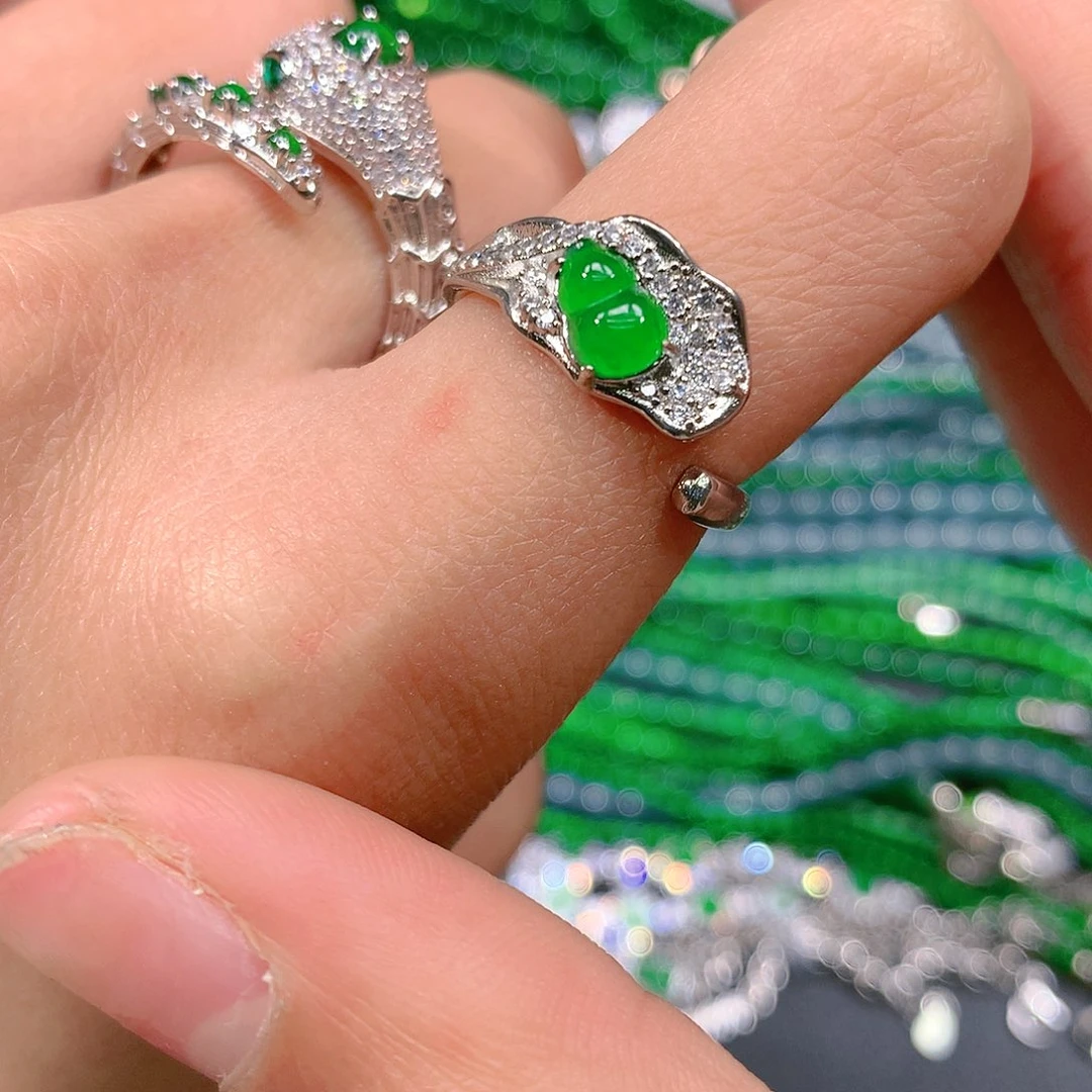 翡翠戒指未镶嵌天然翡翠