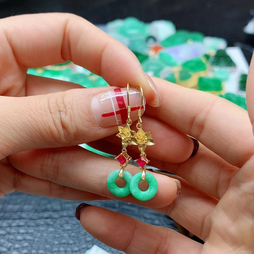 【闪购商品】翡翠耳饰银S925镶嵌，