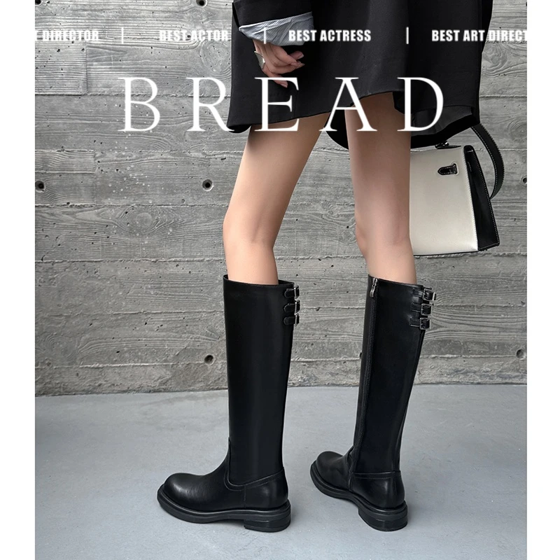 显瘦长靴2025冬季新款真皮高筒女靴子小个子骑士靴中跟长筒瘦瘦靴