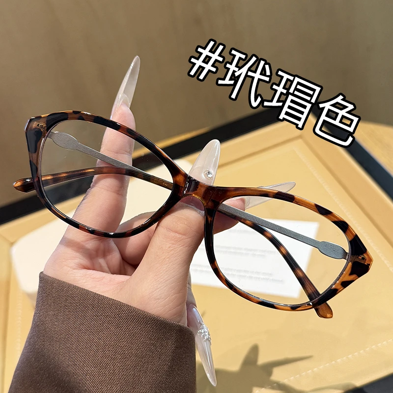 玳瑁近视眼镜女复古高级感素颜学院风防蓝光镜框眼睛可配度数0232