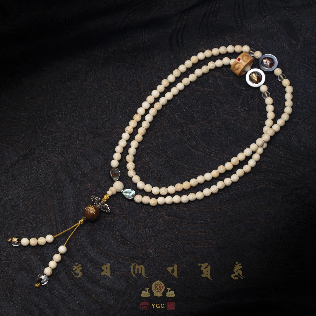 非金属木质吊坠 金丝竹108多圈手串/QHSD02