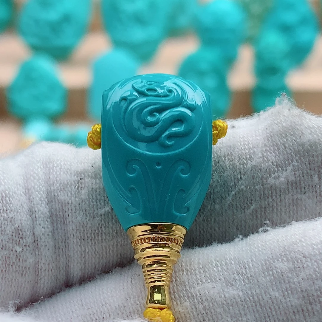 绿松石18K金镶嵌配饰