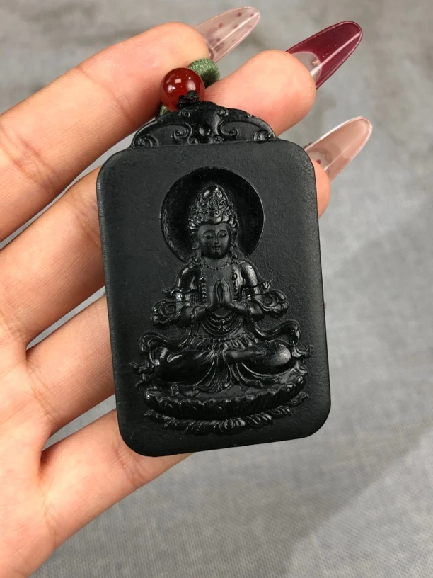 天然和田玉坐莲观音